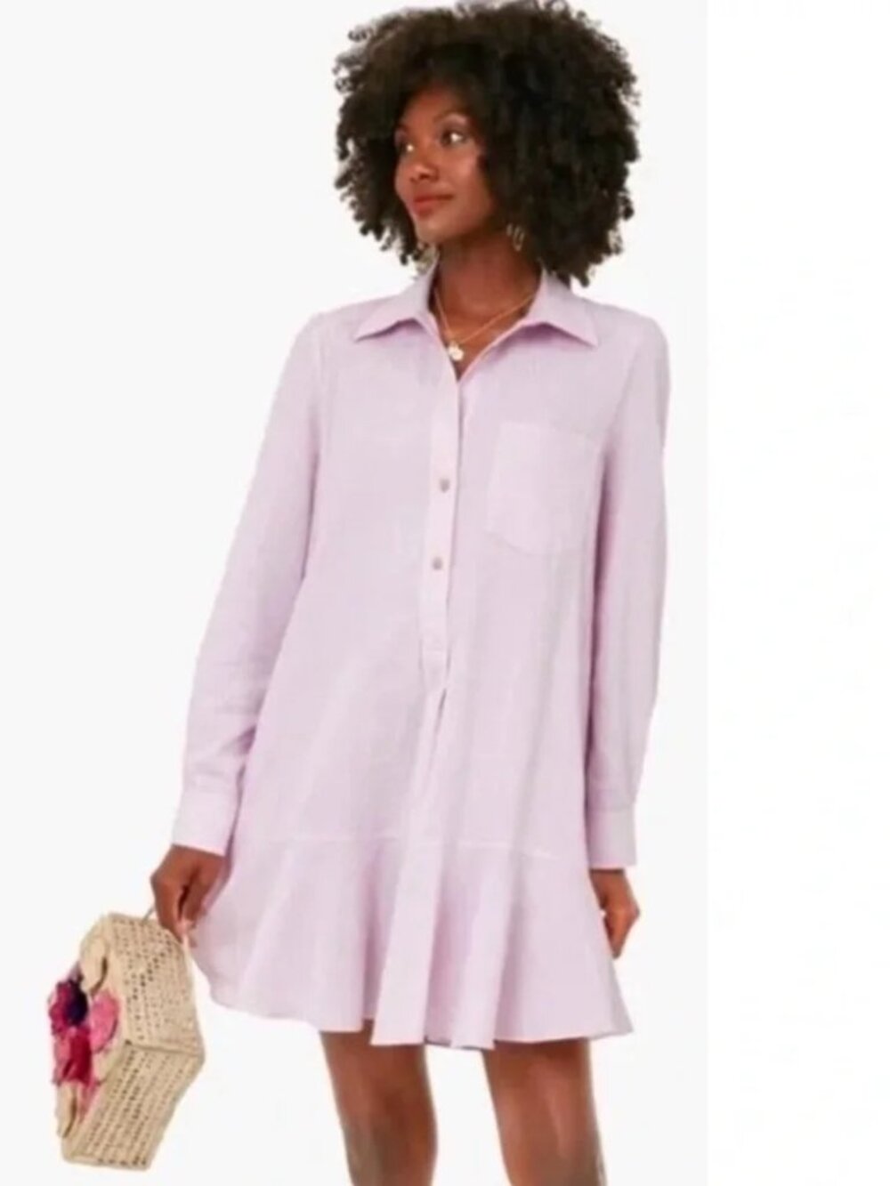 Tuckernuck Callahan Shirt Dress in Lilac size XS